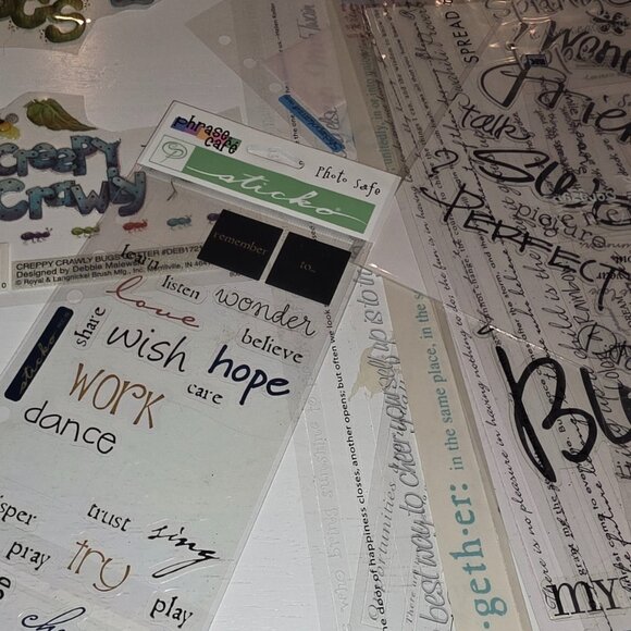 Scrapbooking Stickers Rub-On Used Partial Pack Lot - Picture 5 of 8